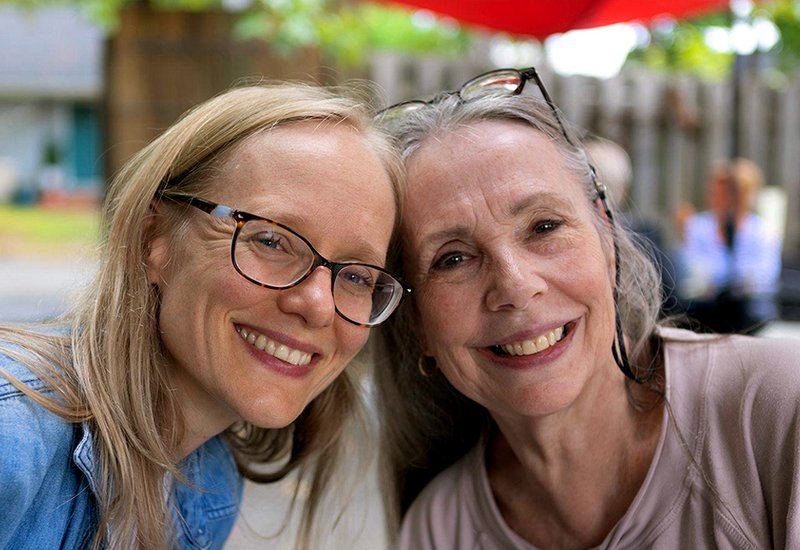 Liz and Catherine at a delightful Guglehupf moment